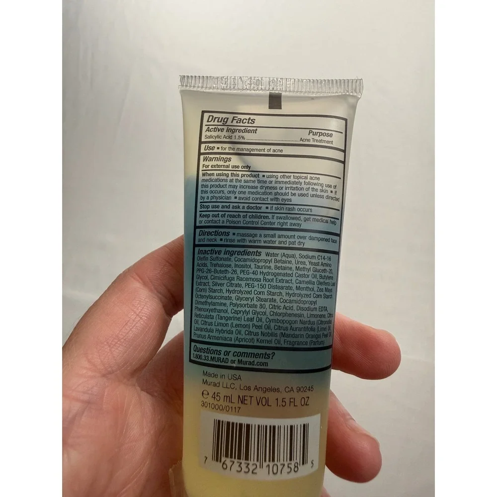 Murad Acne Control Clarifying Cleanser 1.5% Salicylic Acid Treatment 1.5oz 45ml